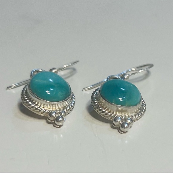 Pair 925 Silver earrings with natural stones. - Picture 9 of 10